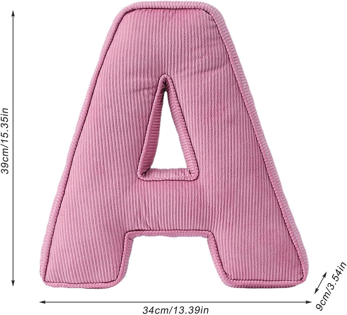 Pink Letter Plush Pillow, Letter Hugging Throw Pillows, Decorative Corduroy Initial Letter Shaped Throw Pillows, Alphabet Pillows A to Z for Sofa Bedroom Living Room (13.39, Inches, 3.54, Inches, P)