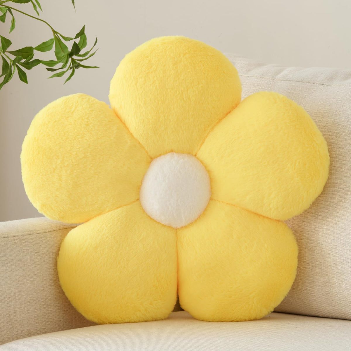 Zlgkjk Flower Pillow, Decorative Throw Pillows with Soft Plush for Couch Bed, Cute Daisy Pillow Cushion Home Decor Floral Throw Pillow (Blue, 14.9 Inches)