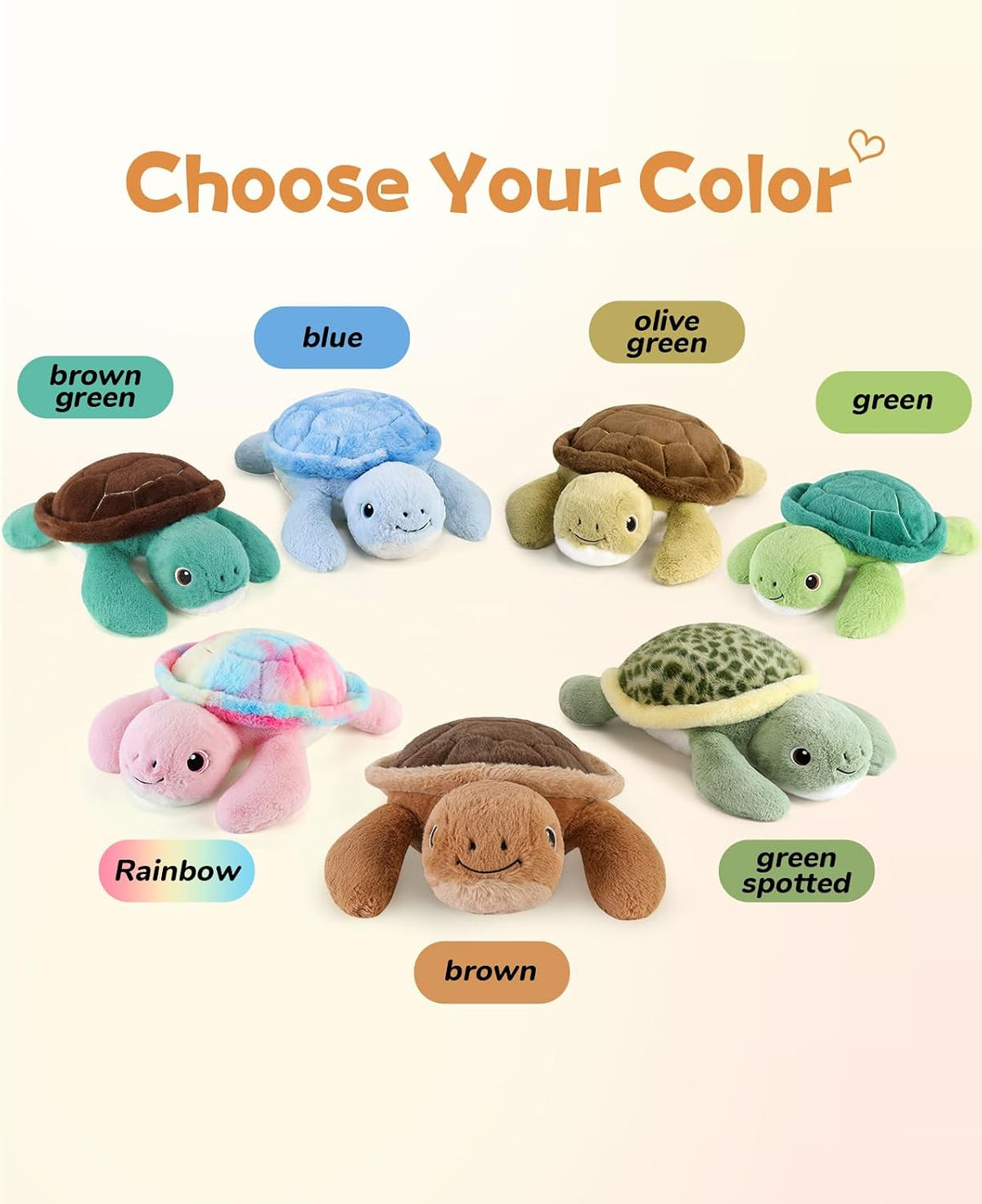 gnomantic Turtle Weighted Stuffed Animals, Plush Pillow for Kids