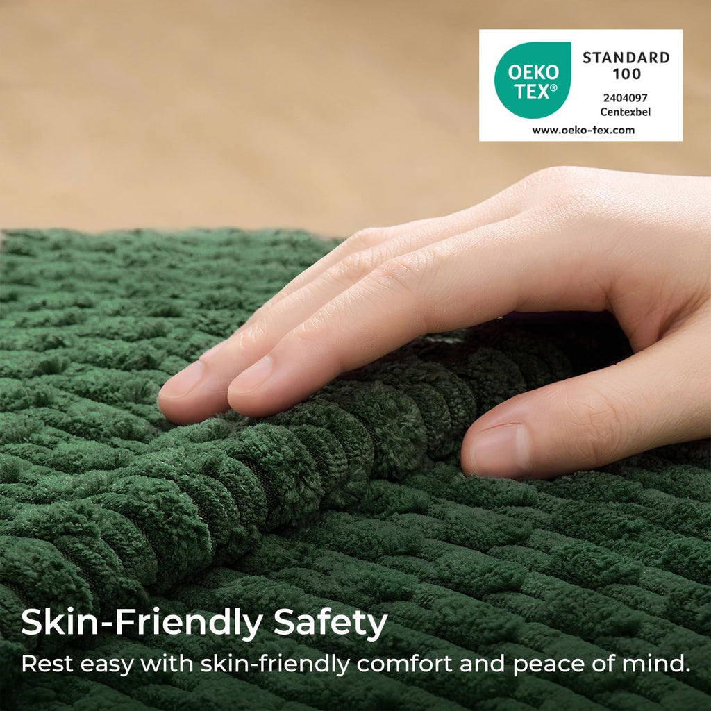 Kevin Textile Soft Corduroy 18x18 Inch Pillow Covers 2 Pack, Dark Green