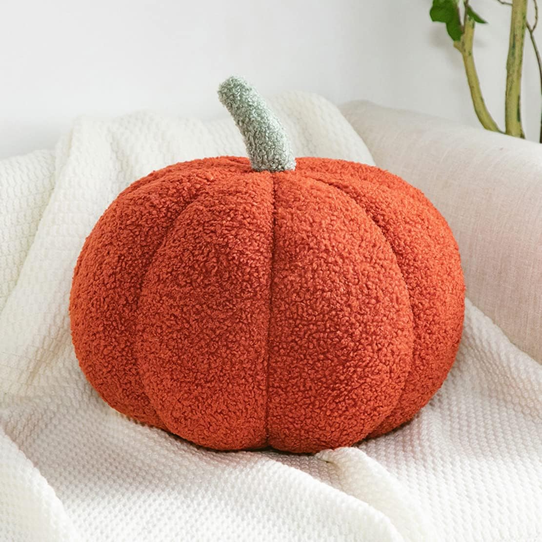 3D Simulated Pumpkin Pillow Plush Pillow Sofa Cushion (7.8inch, Red)