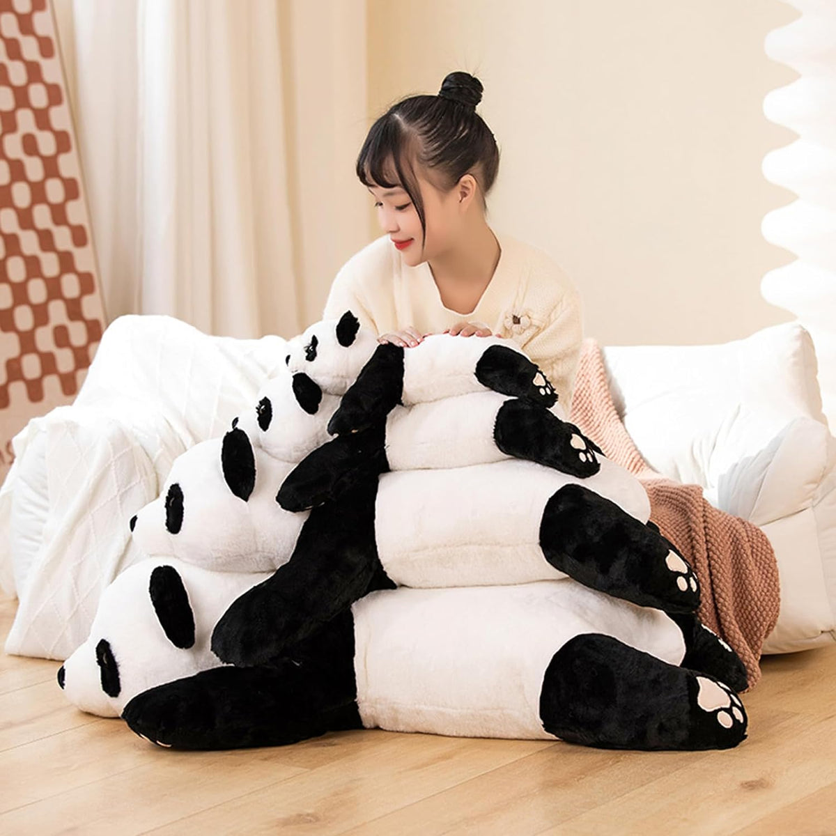 Hronsa Weighted Stuffed Animals, 15.3" Weighted Panda Plush Toy Cute Panda Weighted Plush Animals Pillow Gifts for Kids Adults