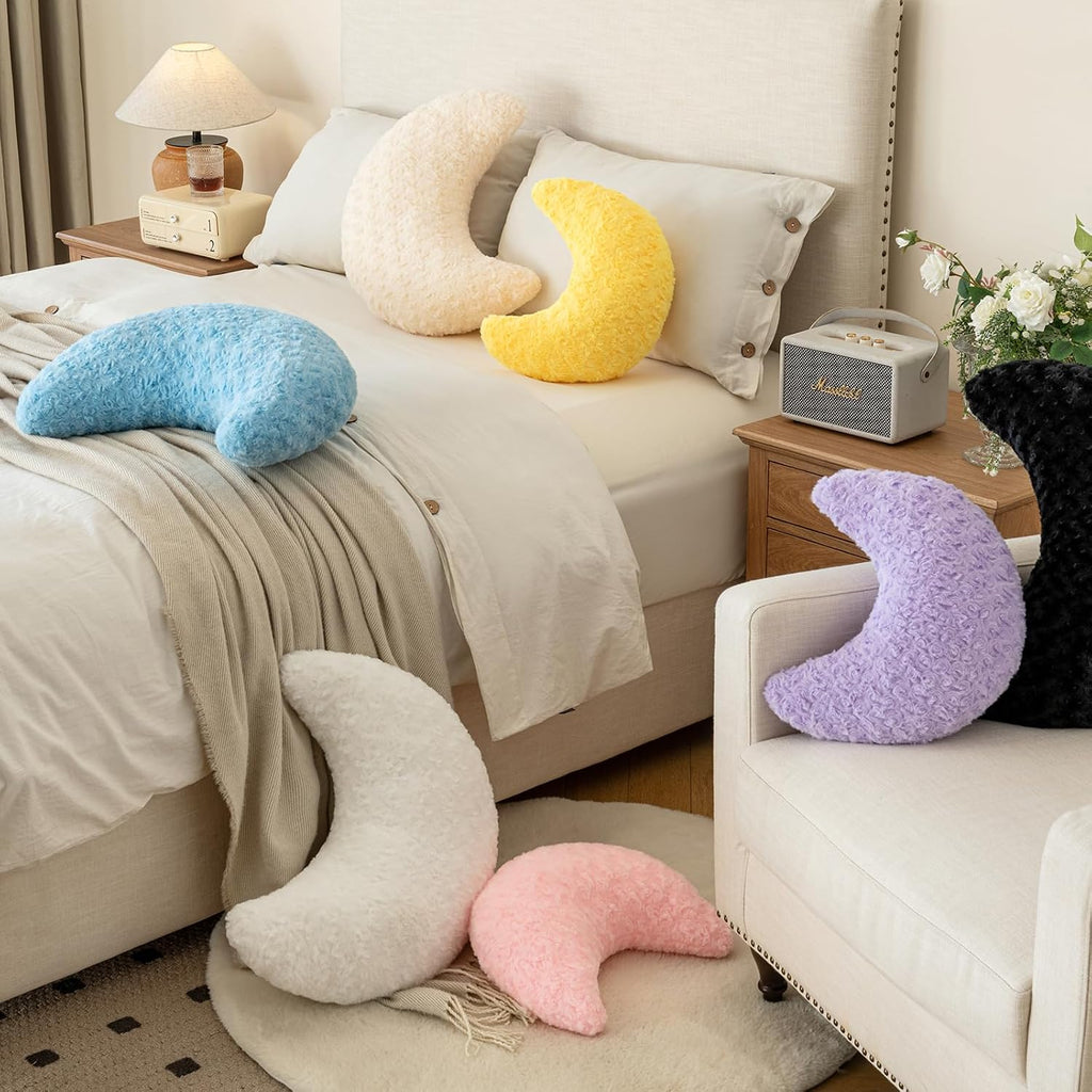 Moon Decorative Throw Pillow with Soft Plush, Lavender Purple, 14.9 Inches