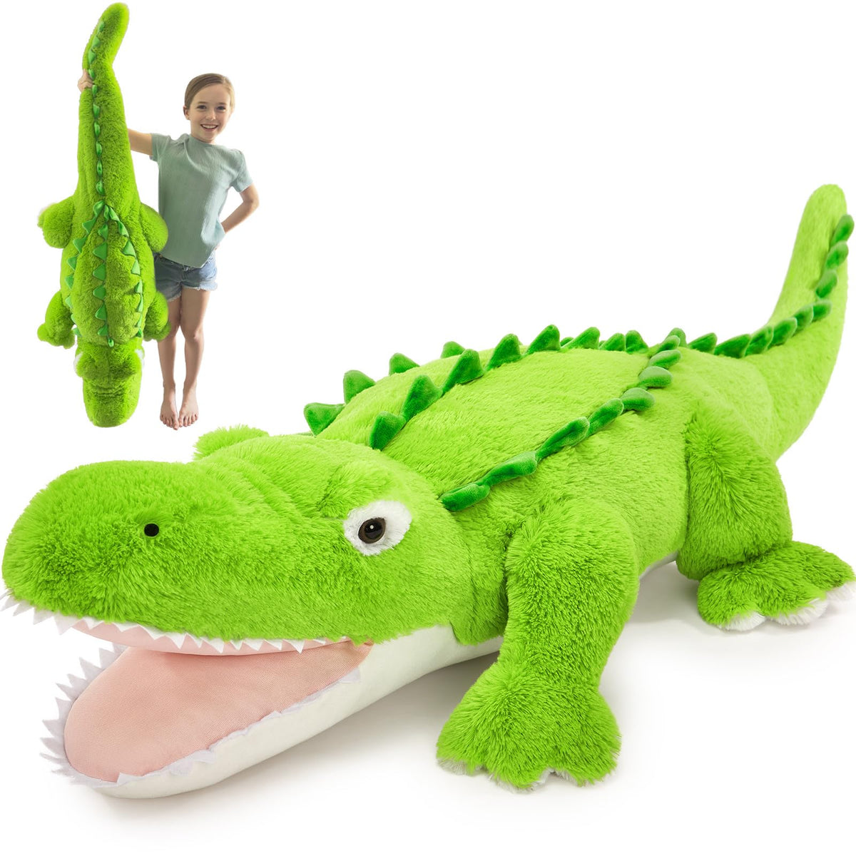 Tezituor 43" Pink Whale Stuffed Animal, Giant Whale Plush Pillow for Girls