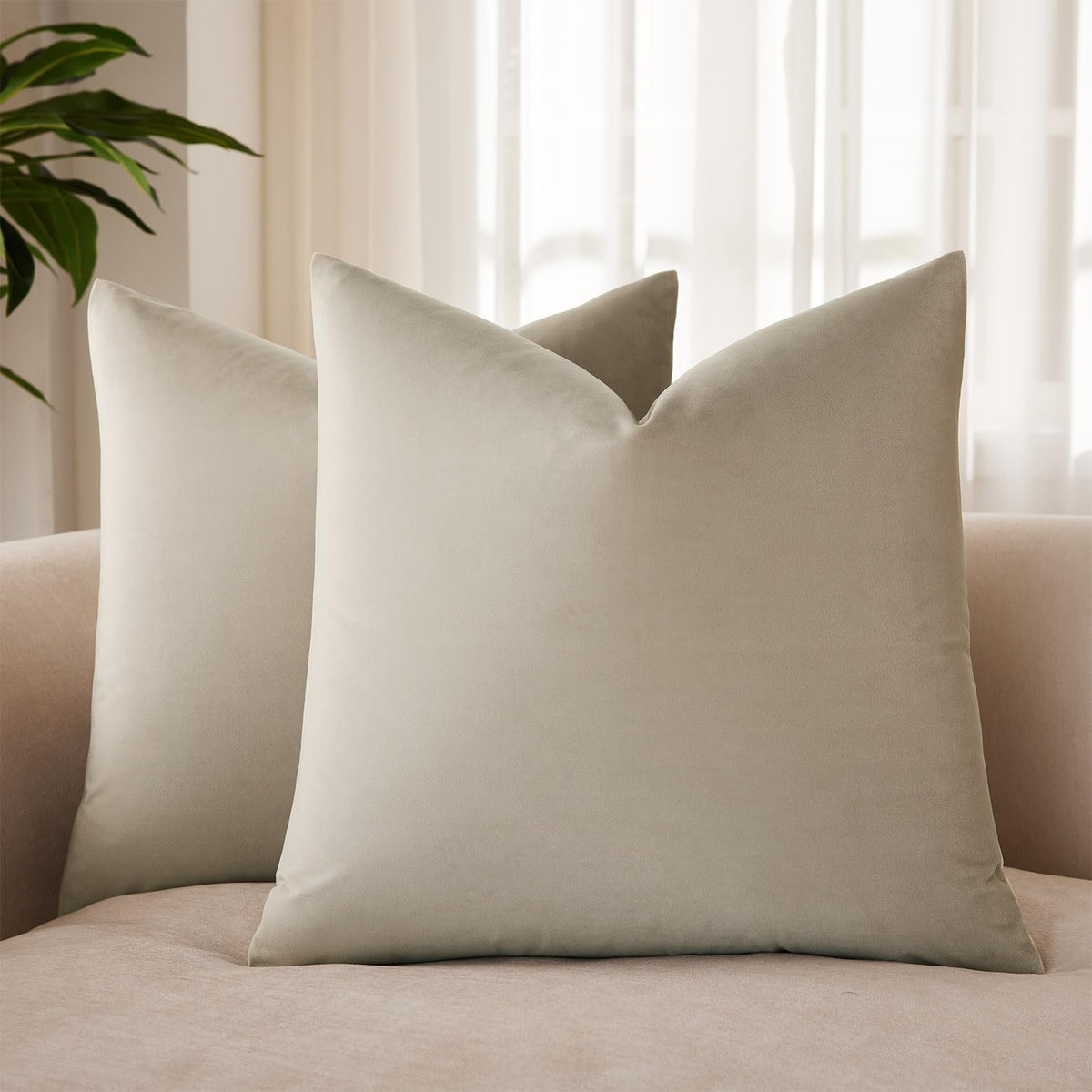 Velvet Throw Pillow Covers 18x18 for Couch Bed Sofa,Eggplant Purple