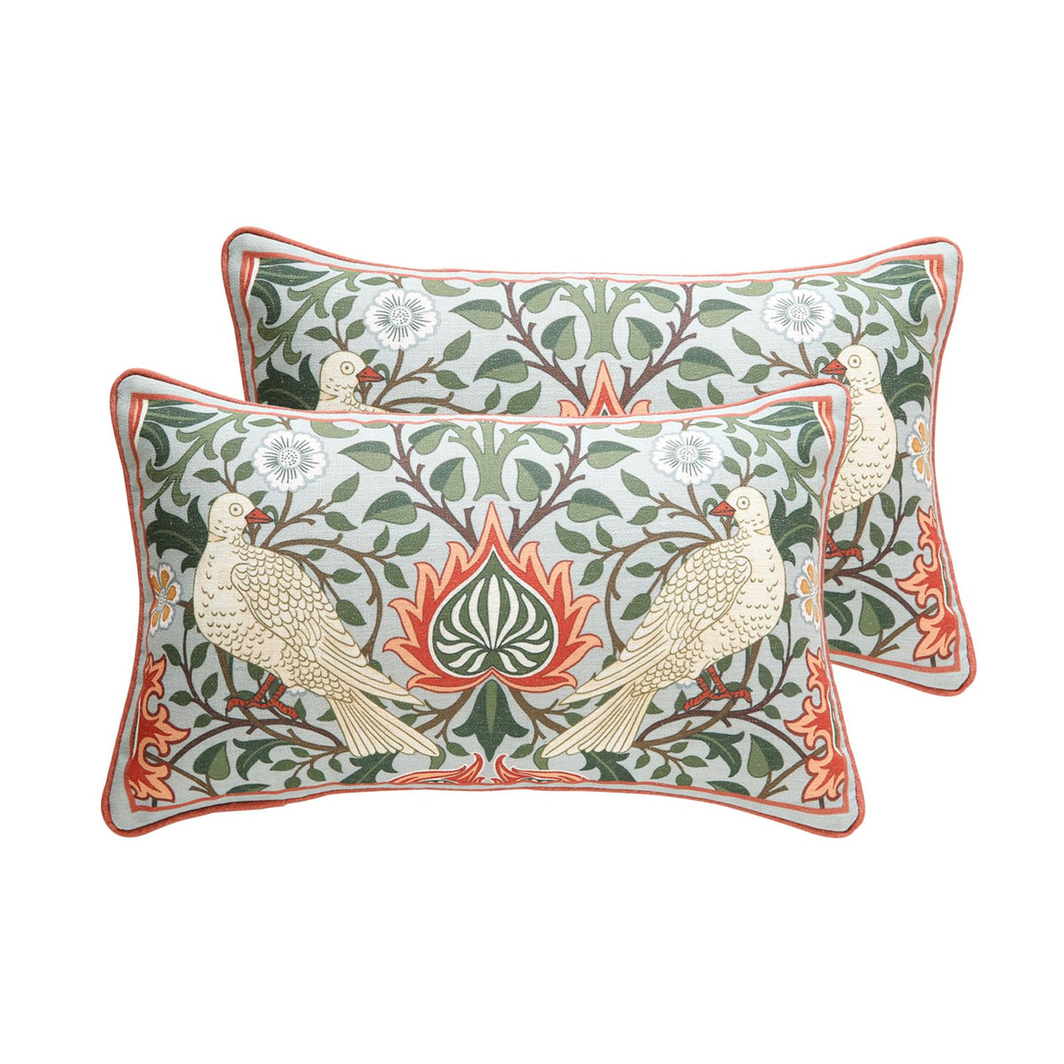 ISAENNE Vintage Elegant Linen Square Throw Pillow Cover,18"x18"-Albano A