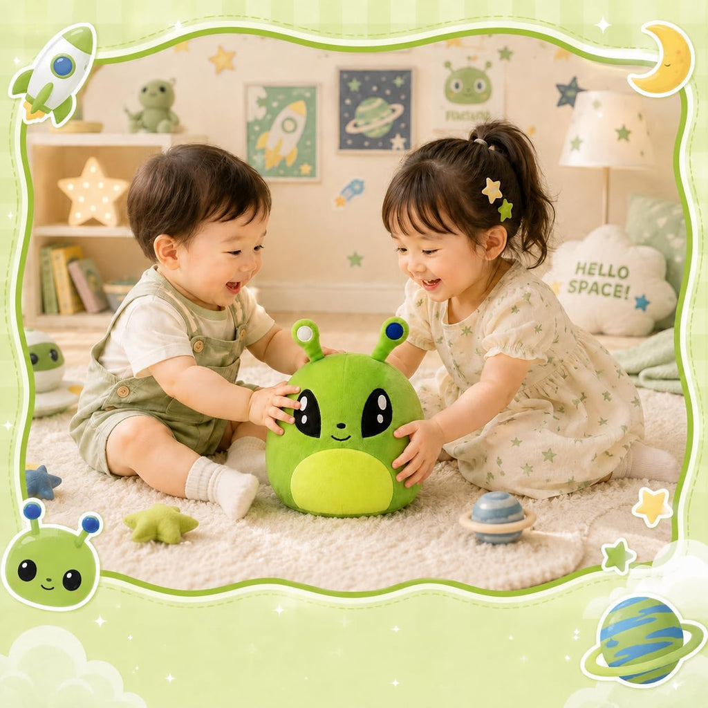 Alien Plush Toy Figure, Soft Stuffed Space Doll for Kids（Green）