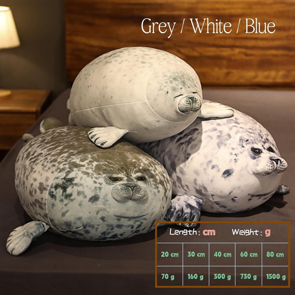 1 Piece Sea Lion Shaped Plush Throw Pillow Grey Chair Cushion Cute Pillows King Size Couch Pillow Funny Decorative Bed Pillows Fashion Seating Cushions with Bedroom Decoration (Grey, 60cm-730g)