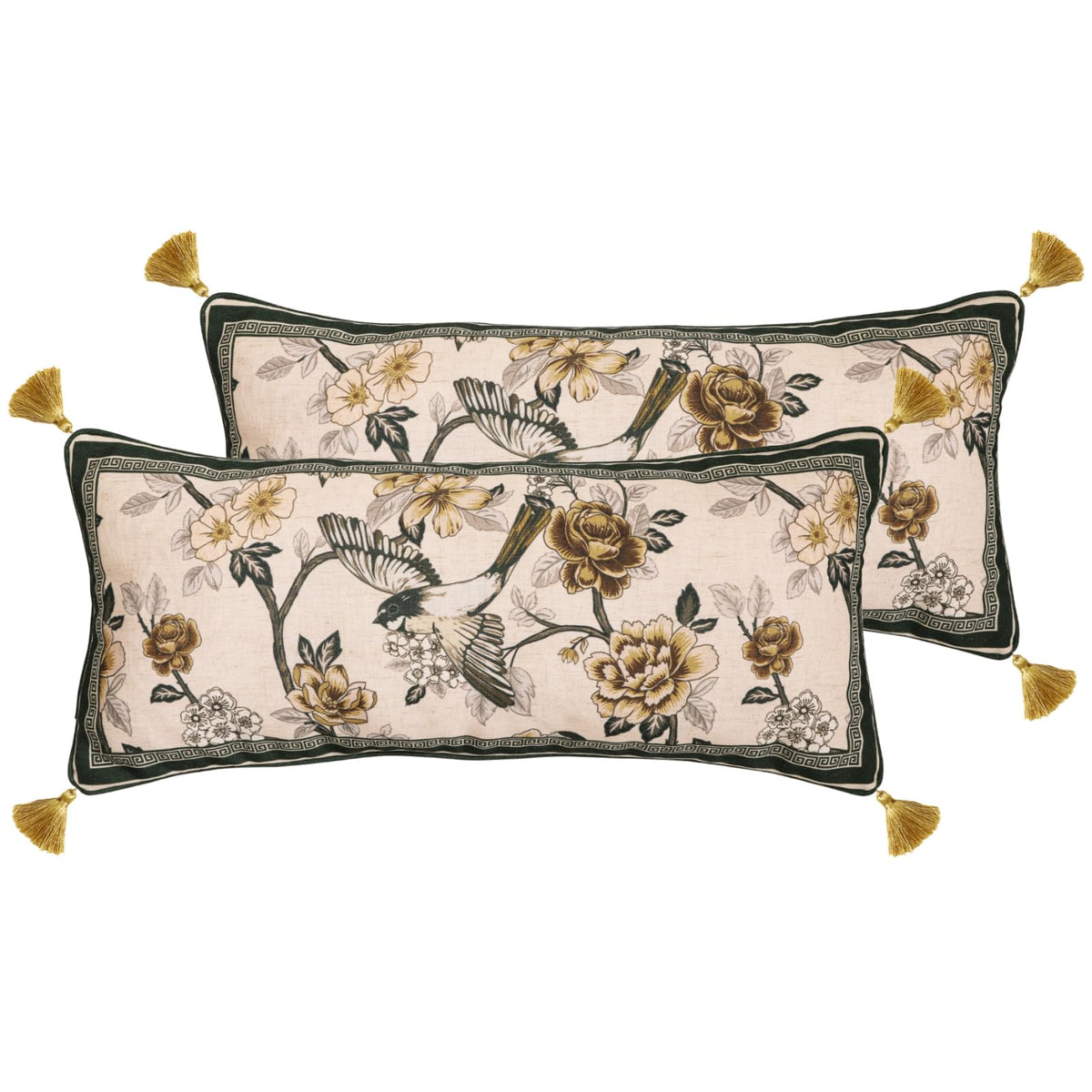 ISAENNE Vintage Elegant Linen Square Throw Pillow Cover,18"x18"-Albano A
