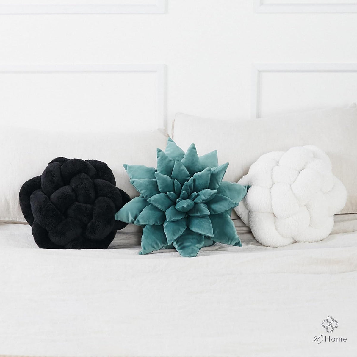 Large Black Knot Pillow | 13" Knotted Pillow | Handmade Knot Throw Pillow | Cute & Funky Throw Pillows | Bed Decorative Pillows | Sherpa Pillow Material | Knot Pillows