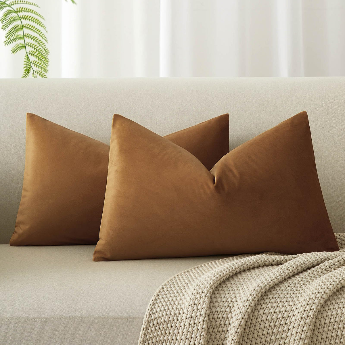 Velvet Throw Pillow Covers 18x18 for Couch Bed Sofa,Eggplant Purple