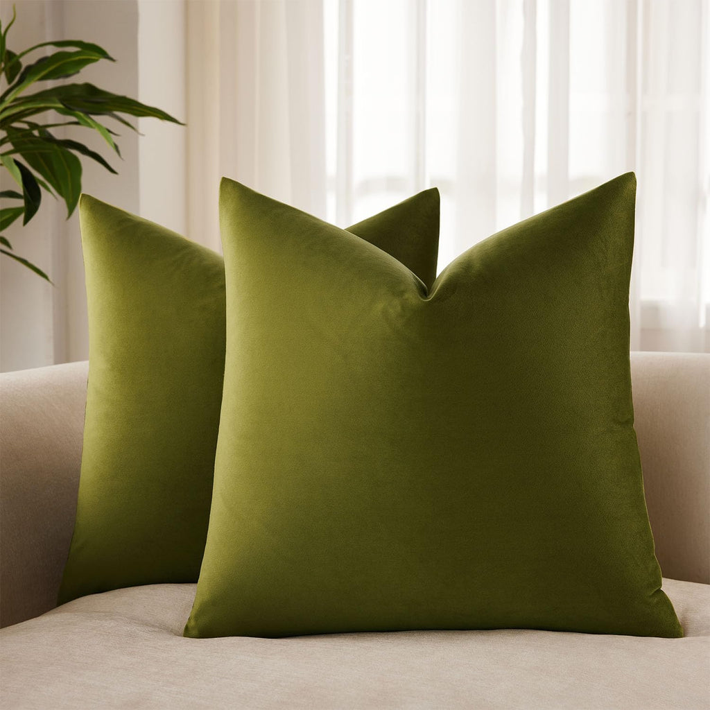 Velvet Throw Pillow Covers 18x18 for Couch Bed Sofa,Eggplant Purple