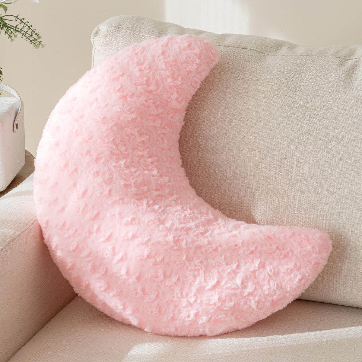 Moon Decorative Throw Pillow with Soft Plush, Lavender Purple, 14.9 Inches