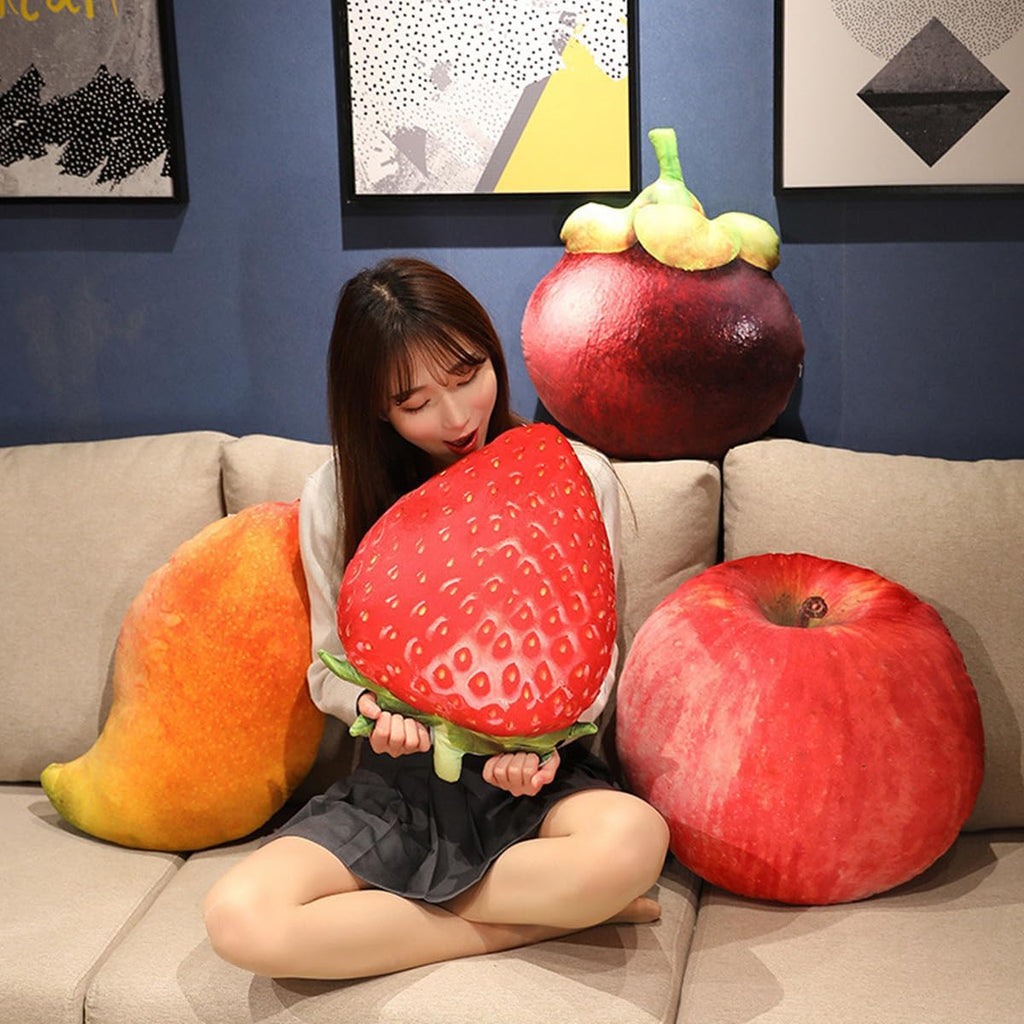 WAIUYIA Simulation Fruit Throw Pillow Kawaii Stuffed Fruit Plush Throw Pillow Decorative Cute Soft Fruit Plush Pillows Cushions for Bed Couch Chair Sofa Home Decor (Jackfruit)