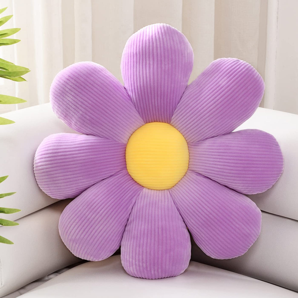 Sioloc Flower Shaped Throw Pillow Butt Cushion, Seating Cushion, Cute Room Decor & Plush Pillow for Bedroom Sofa Chair (Blush, 15.7")