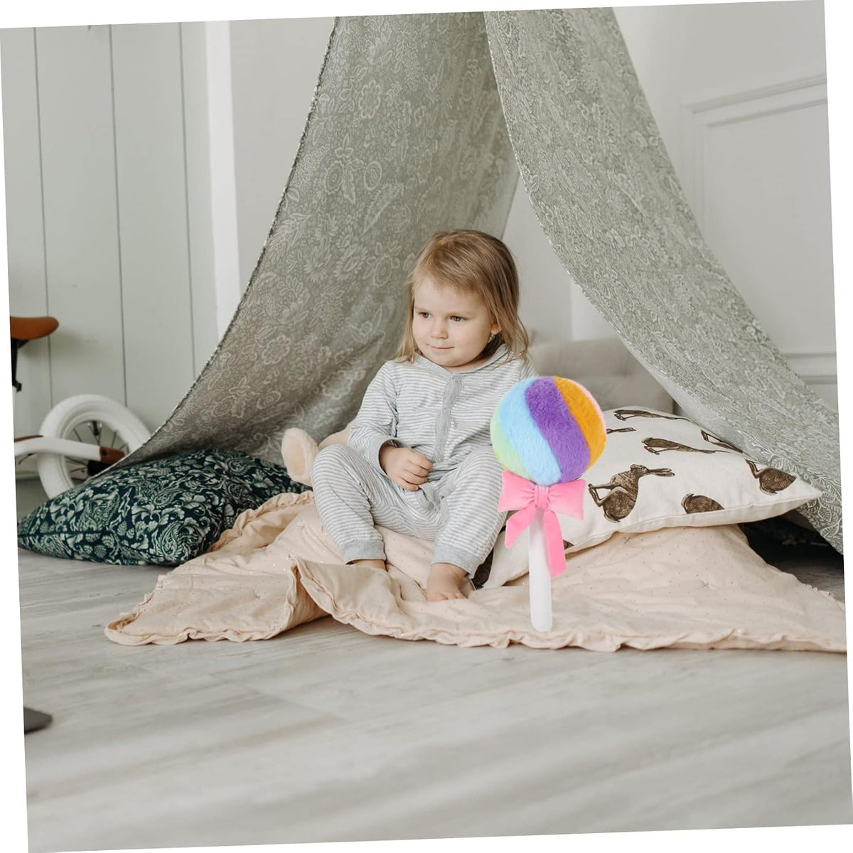 VANZACK Lollipop Shape Throw Pillow for Girls, PP Cotton Plush Decor