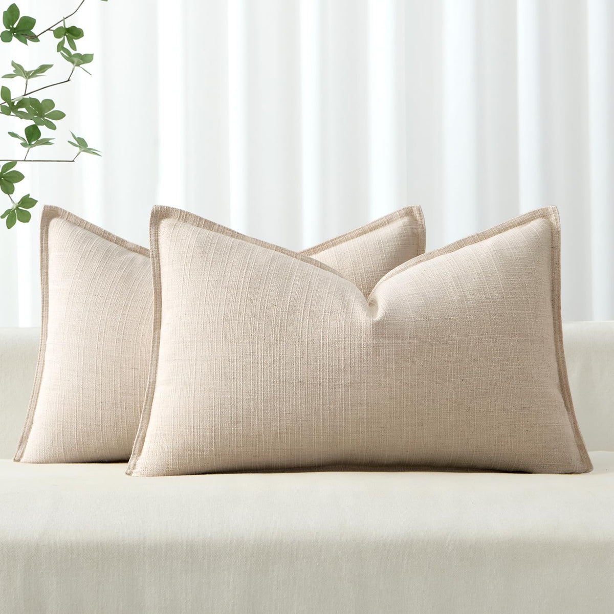MIULEE Thick Textured Navy Blue Decorative Throw Pillow Covers 18x18 Inch