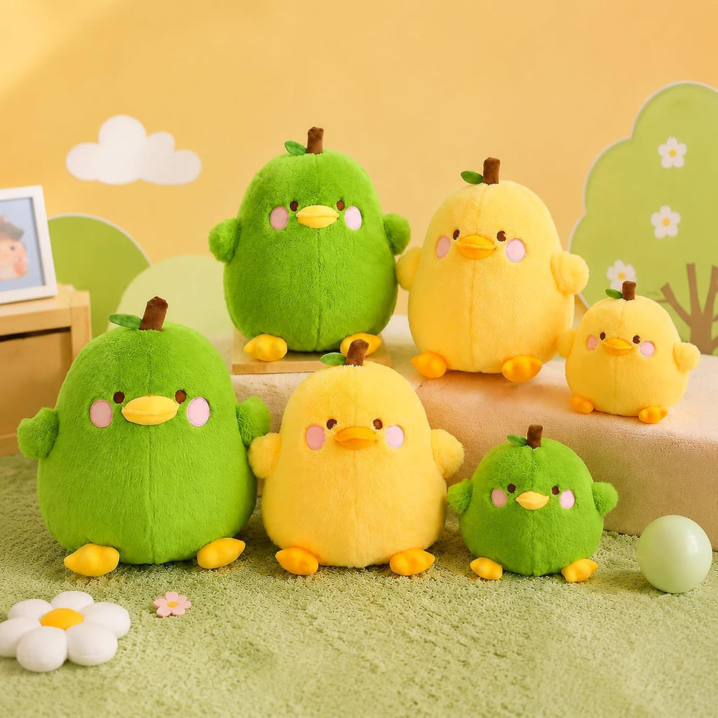 Cute Yellow Duck Pear Plush Pillow 8 Inch Kawaii Stuffed Animal Plush Soft Plushies Gifts (Yellow, Small)