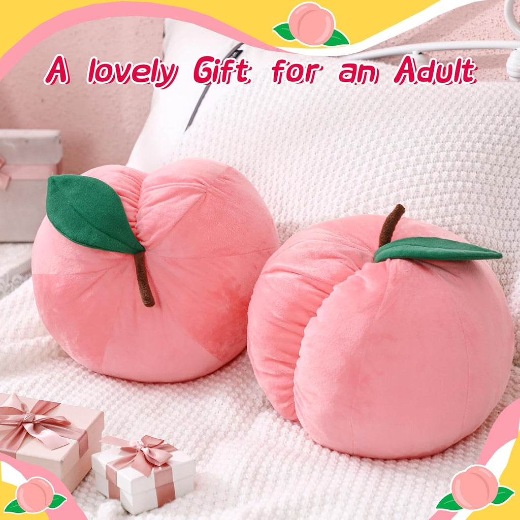 Beeveer 2 Pcs Peach Fruit Pillow Plush Toy Cute Fun Kawaii Gifts Room Decor