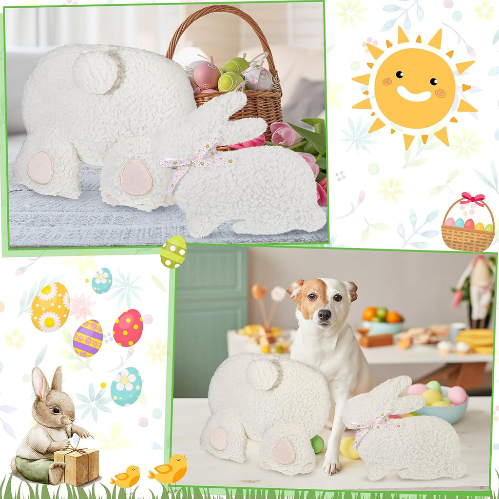 Yuntau 2 Pieces Easter Pillows Bunny Butt Shaped Throw Bunny Stuffed Hugging Cuddly Huggable Rabbit Pillow Decoration for Easter Birthday Bedroom Sofa Couch