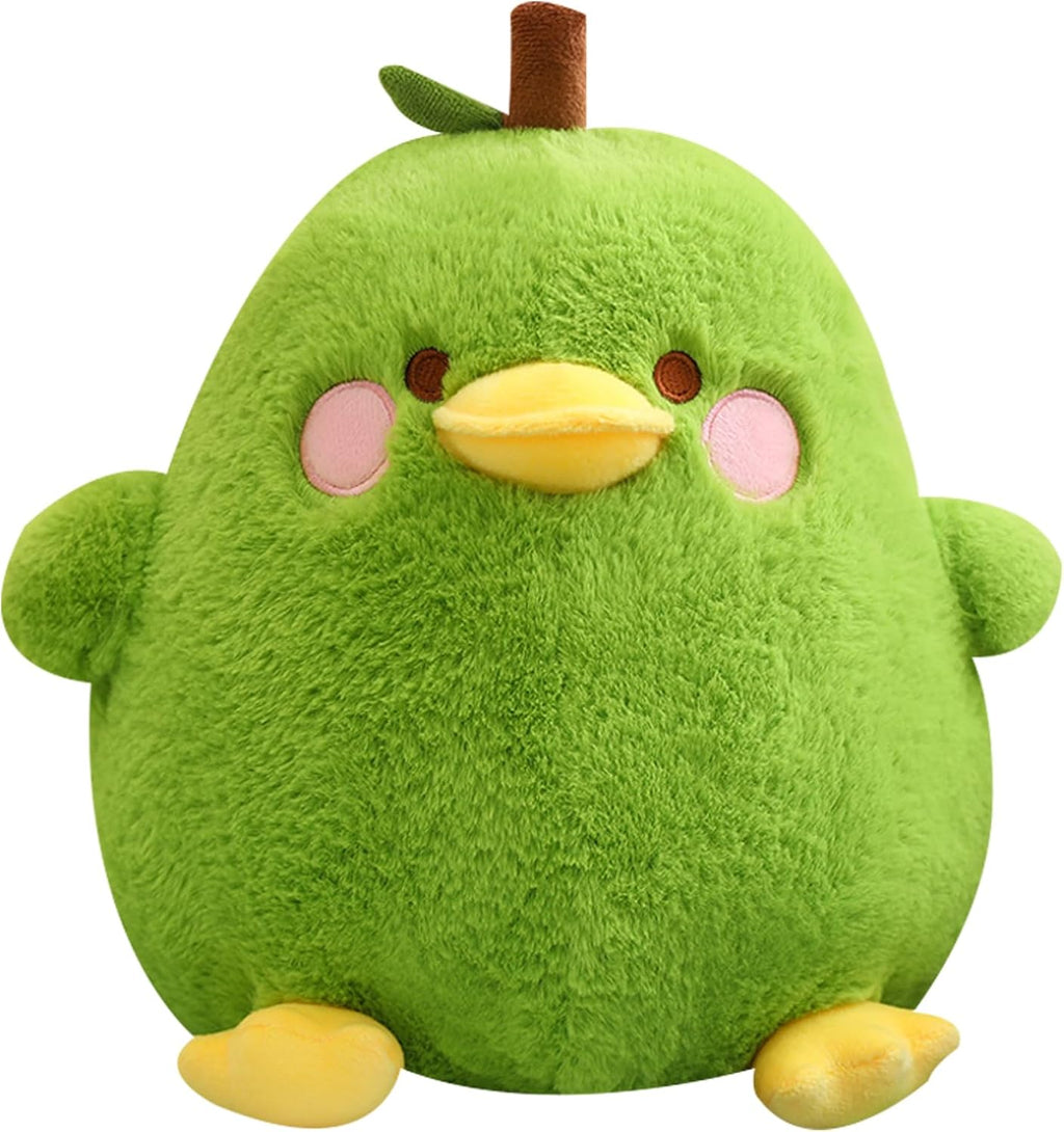 Cute Green Duck Pear Plush Pillow 12 Inch Kawaii Stuffed Animal Plush Soft Plushies Gifts (Green, Medium)