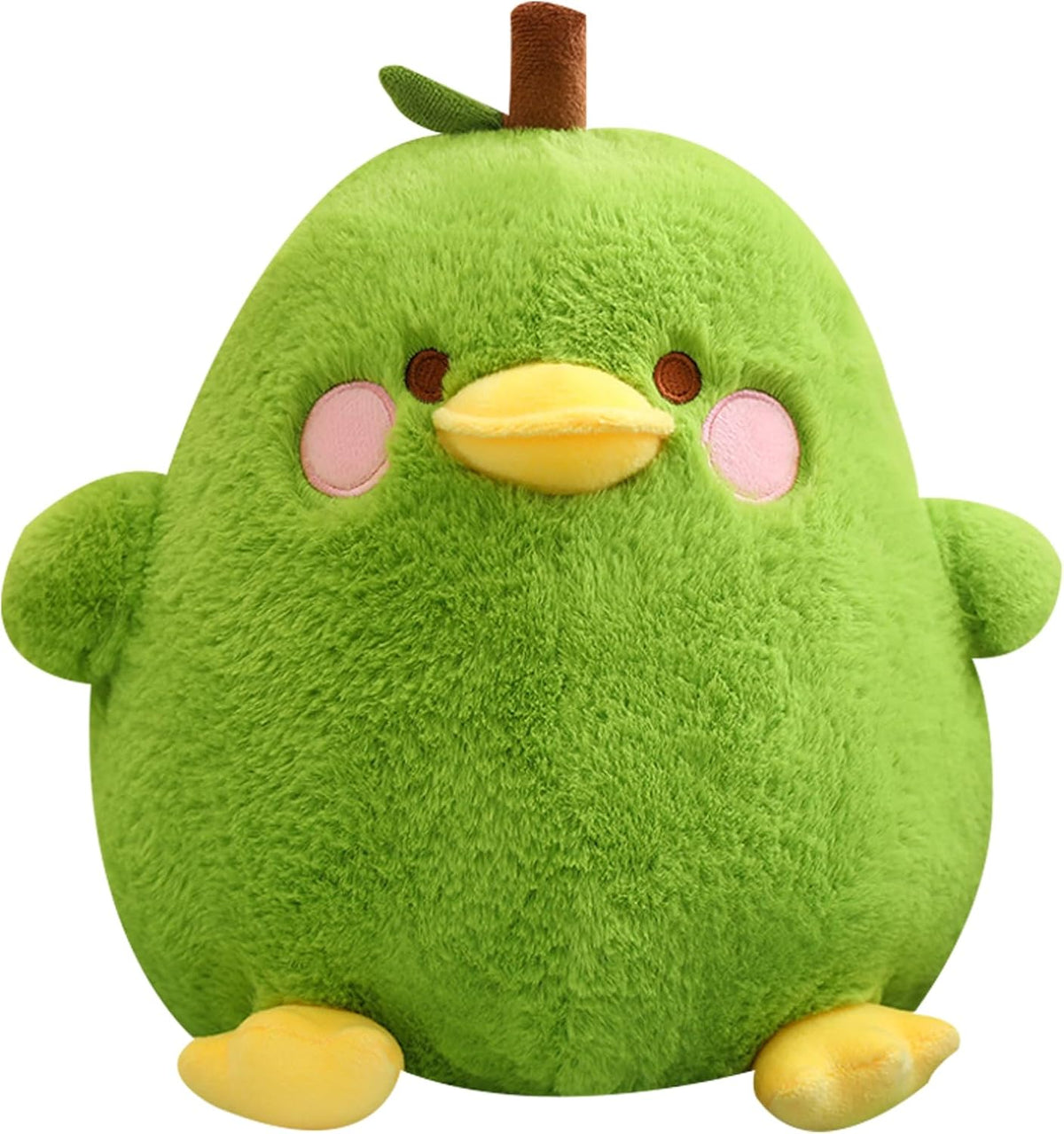 Cute Green Duck Pear Plush Pillow 12 Inch Kawaii Stuffed Animal Plush Soft Plushies Gifts (Green, Medium)