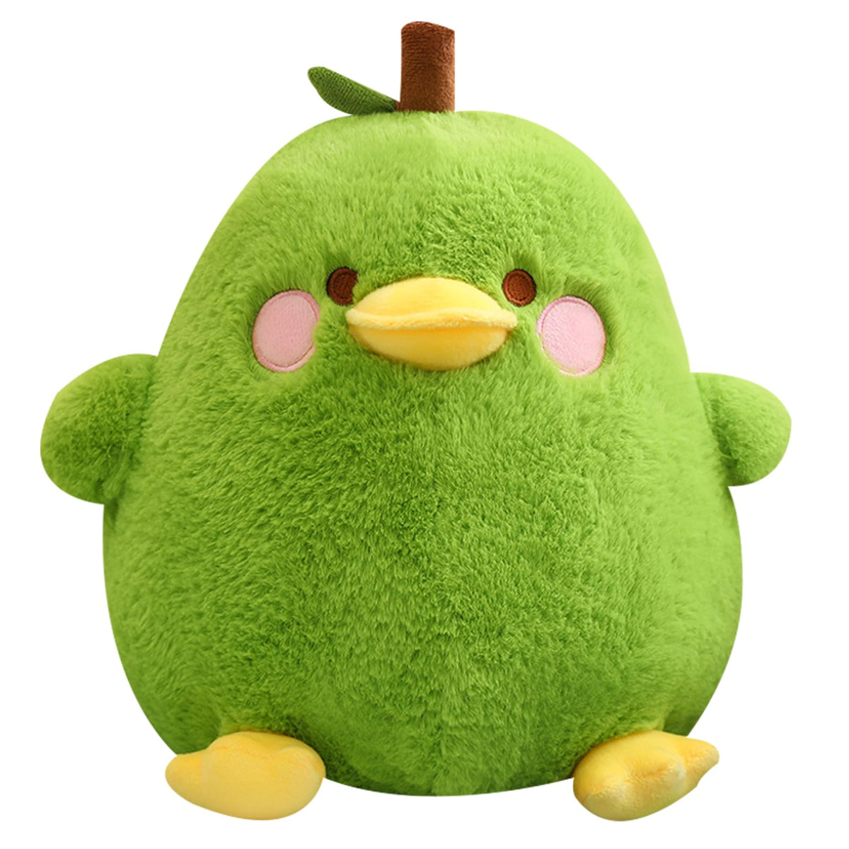 Cute Green Duck Pear Plush Pillow 12 Inch Kawaii Stuffed Animal Plush Soft Plushies Gifts (Green, Medium)