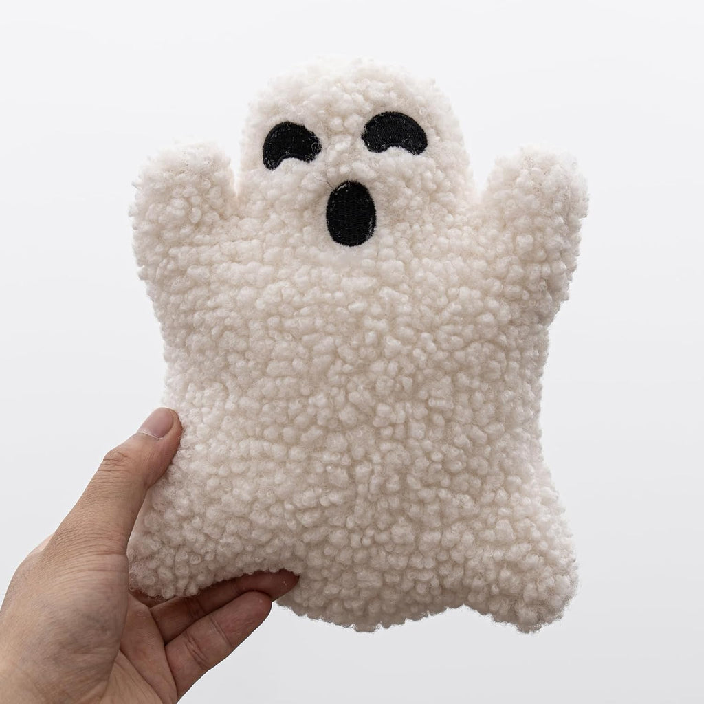 Ghost Pillow, Halloween Bedding - Ghost-Shaped Throw Pillow (7.9 inches)