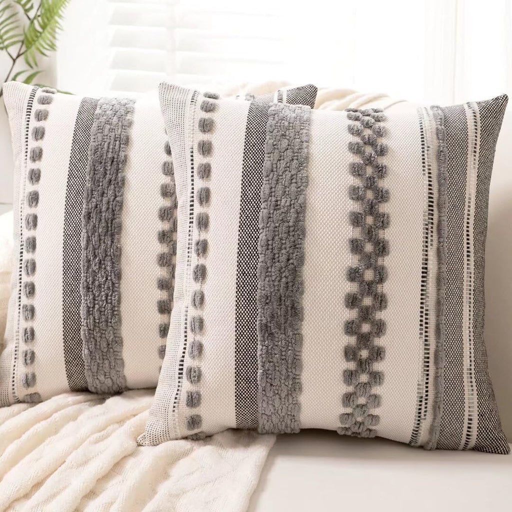 Boho Throw Pillow Covers Decorative Neutral Farmhouse Pillow case