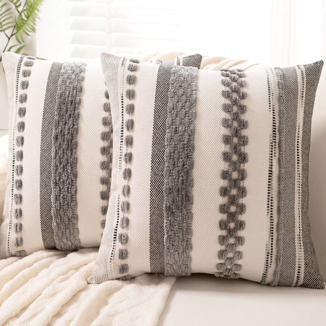 Boho Throw Pillow Covers Decorative Neutral Farmhouse Pillow case