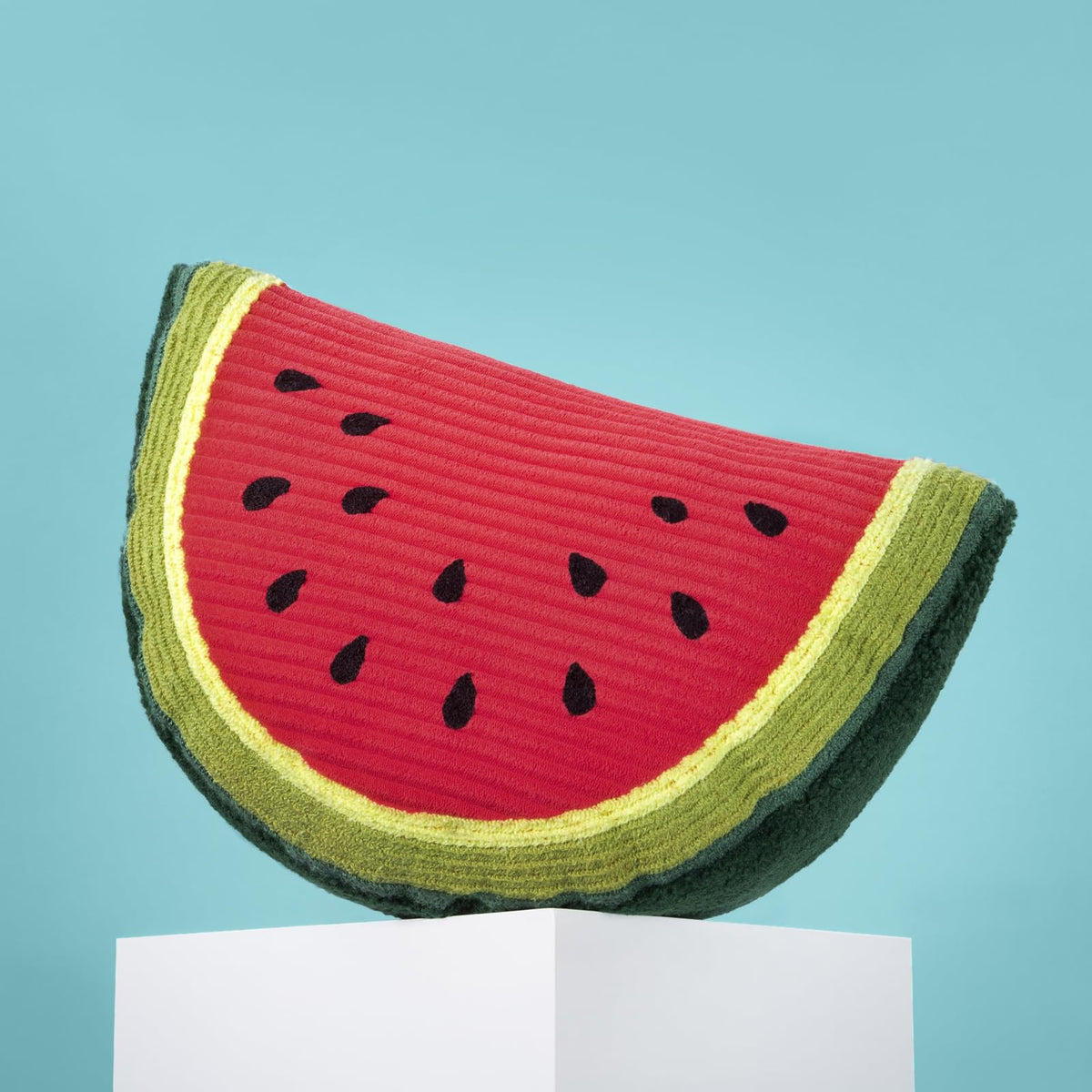 Phantoscope Fruit Shaped Pillow Series - Fig Shaped Throw Pillow, Fun Home Decor of Fruit Themed Cushions, Fall Decorative Pillow for Couch, Bed and Chair, Pink and Green, 15 x13 inches