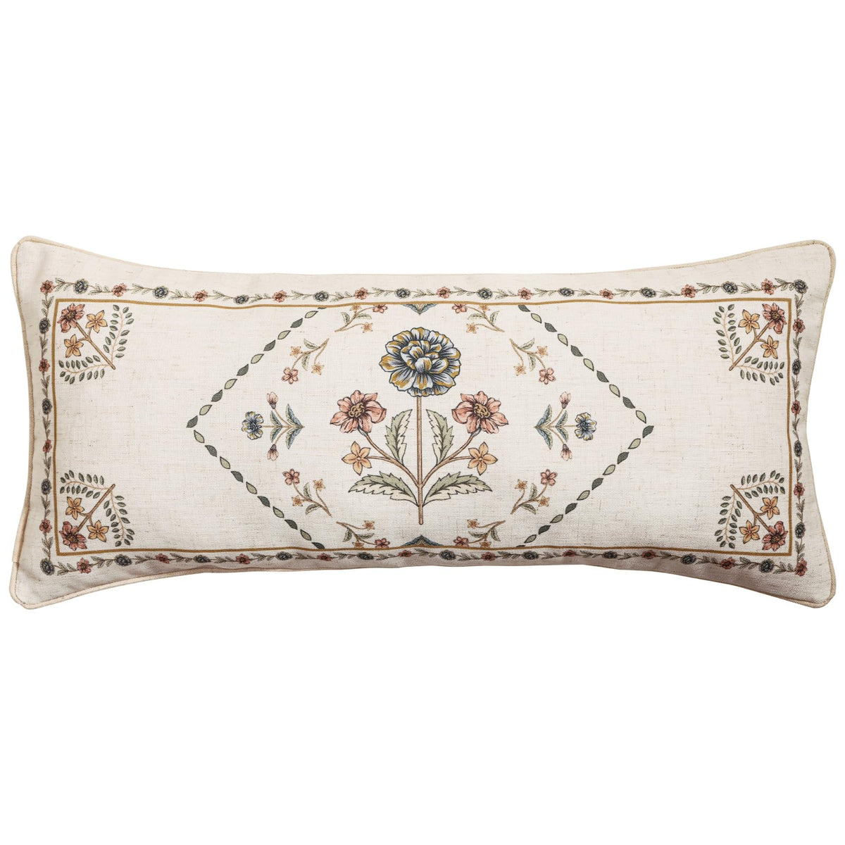 ISAENNE Vintage Elegant Linen Square Throw Pillow Cover,18"x18"-Albano A