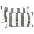 Farmhouse Boho Striped Throw Pillow Covers 18x18 inch Set of 2 Navy Blue