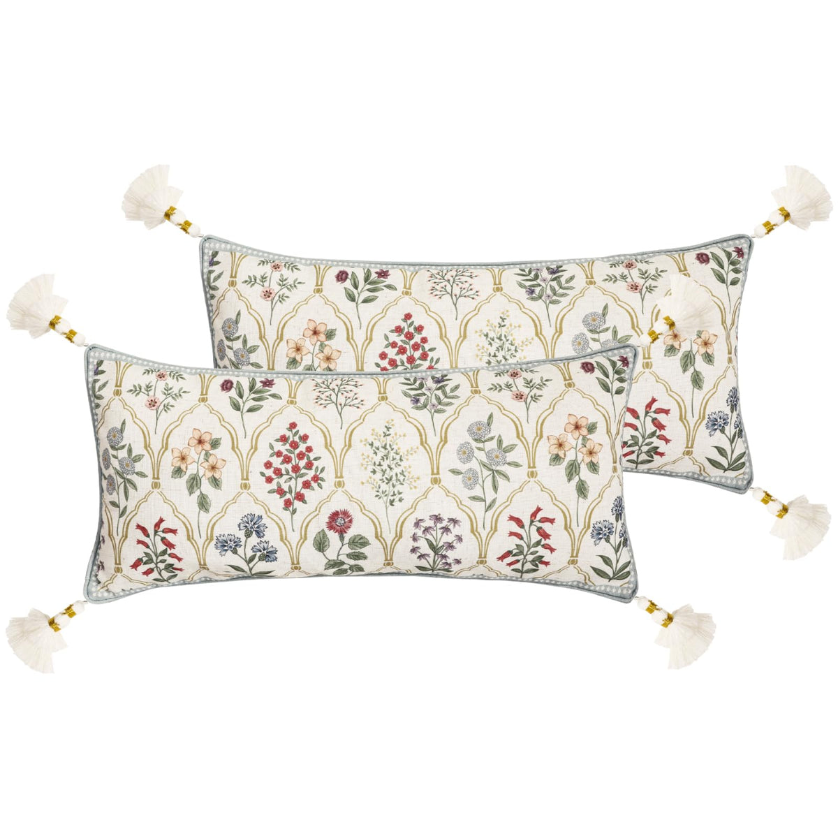 ISAENNE Vintage Elegant Linen Square Throw Pillow Cover,18"x18"-Albano A