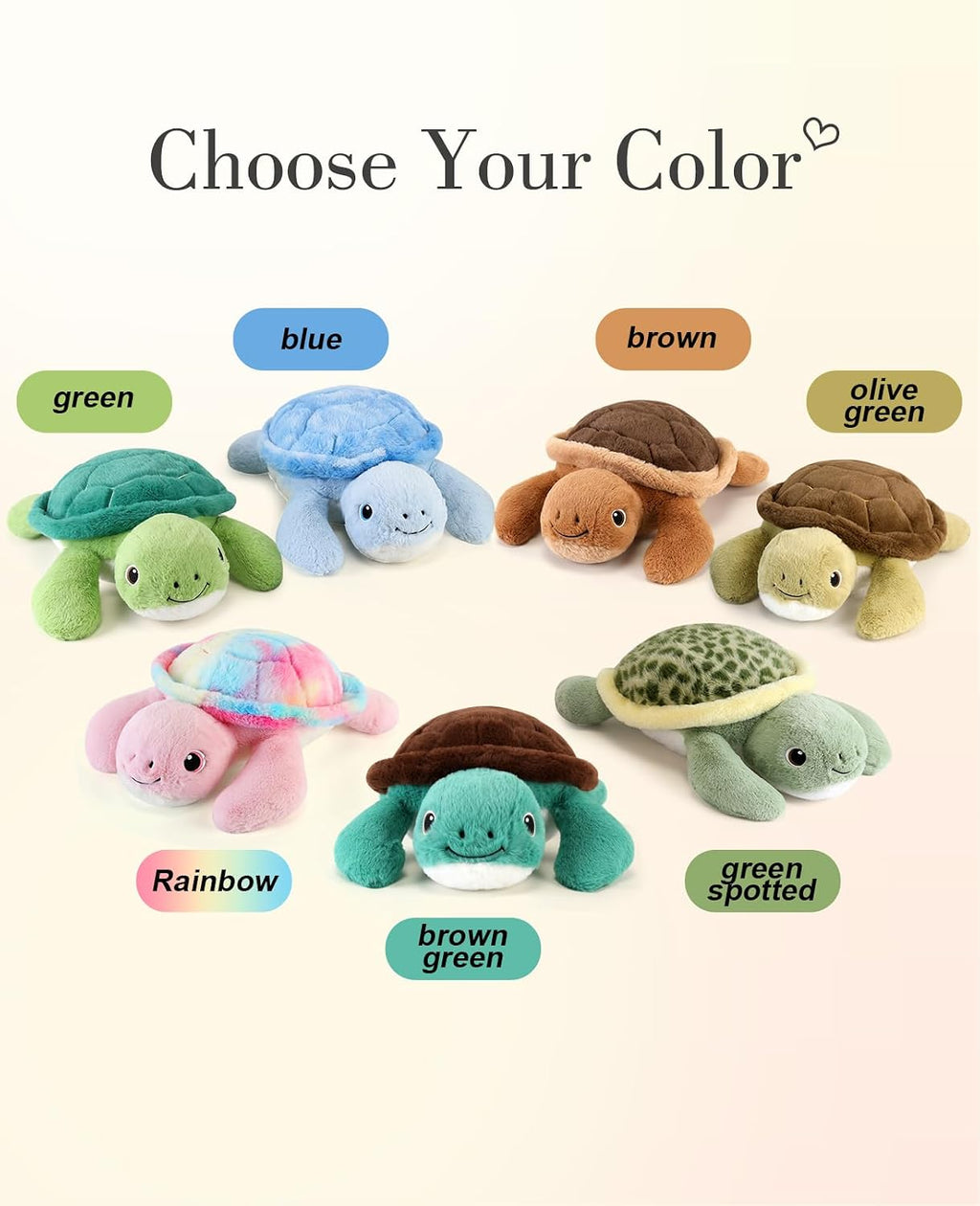 gnomantic Turtle Weighted Stuffed Animals, Plush Pillow for Kids