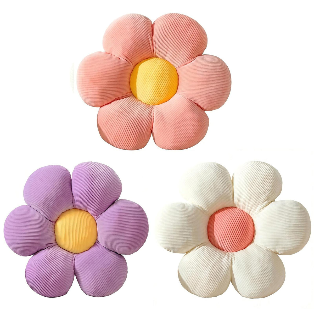 Flower Pillow,15.75" Daisy Pillow Purple Decorative Pillows