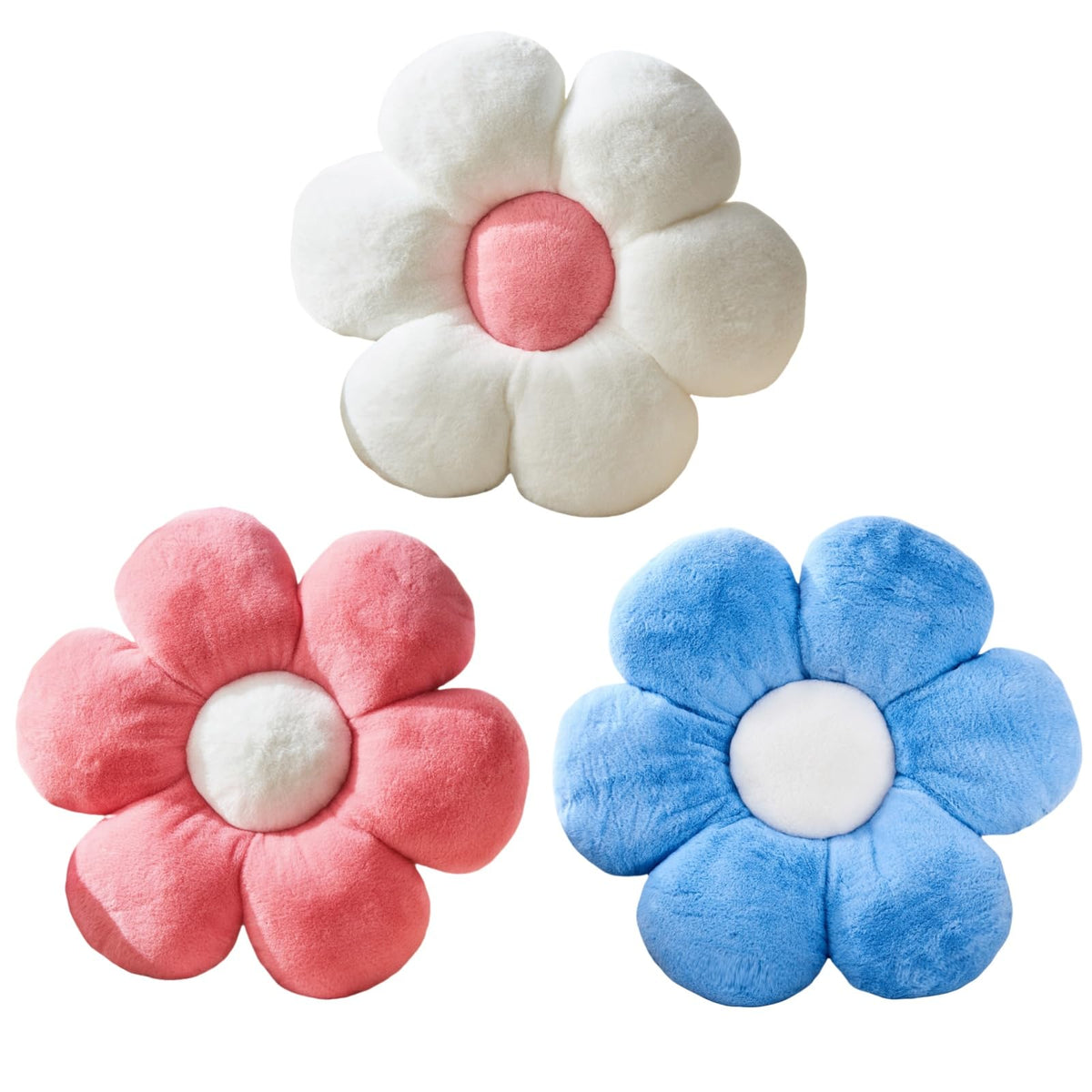 Flower Pillow,19.6In Daisy Pillow Blue Throw Pillows