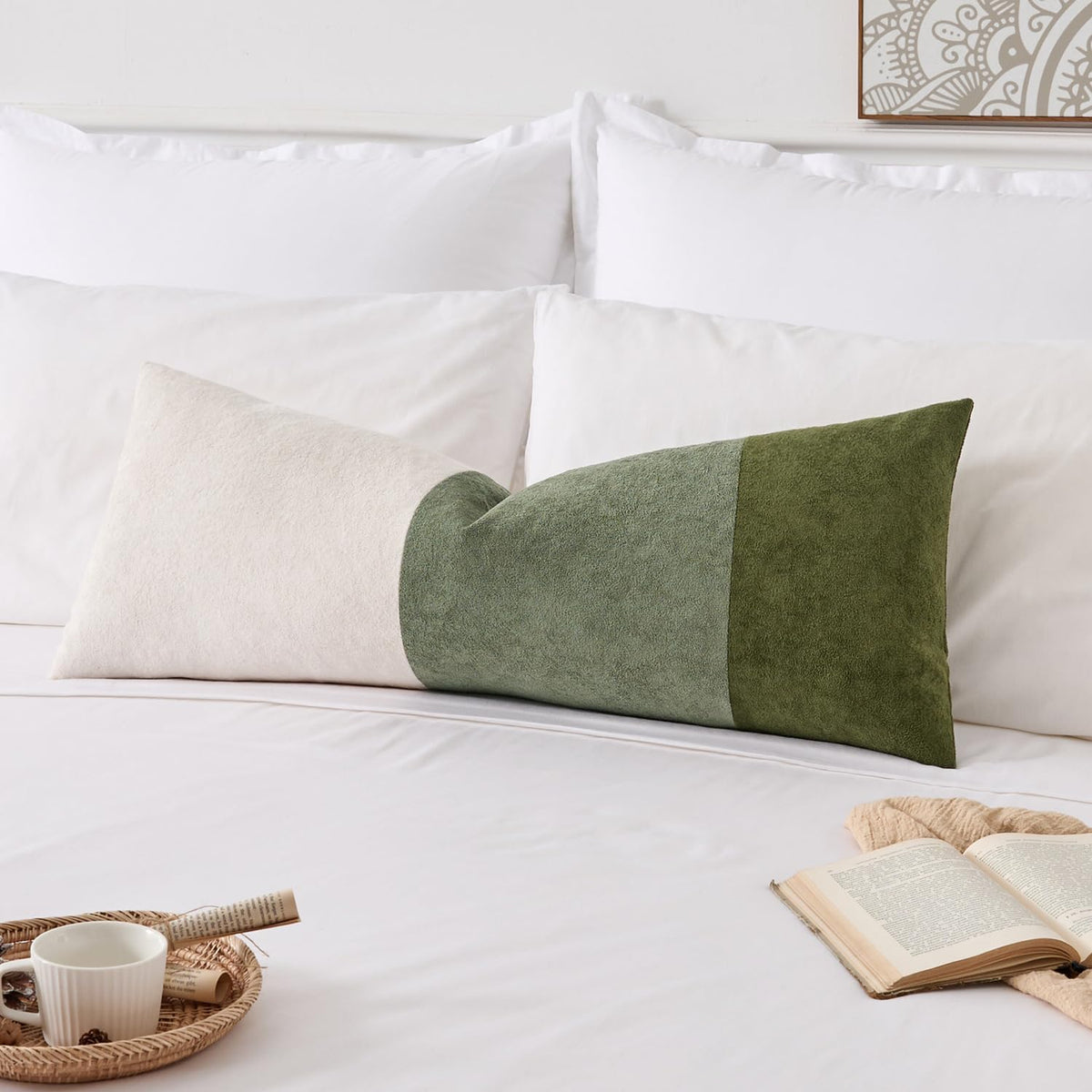 Kevin Textile Soft Waterproof Pillow Covers 20x20 Inch 2 Pack, Moss Green