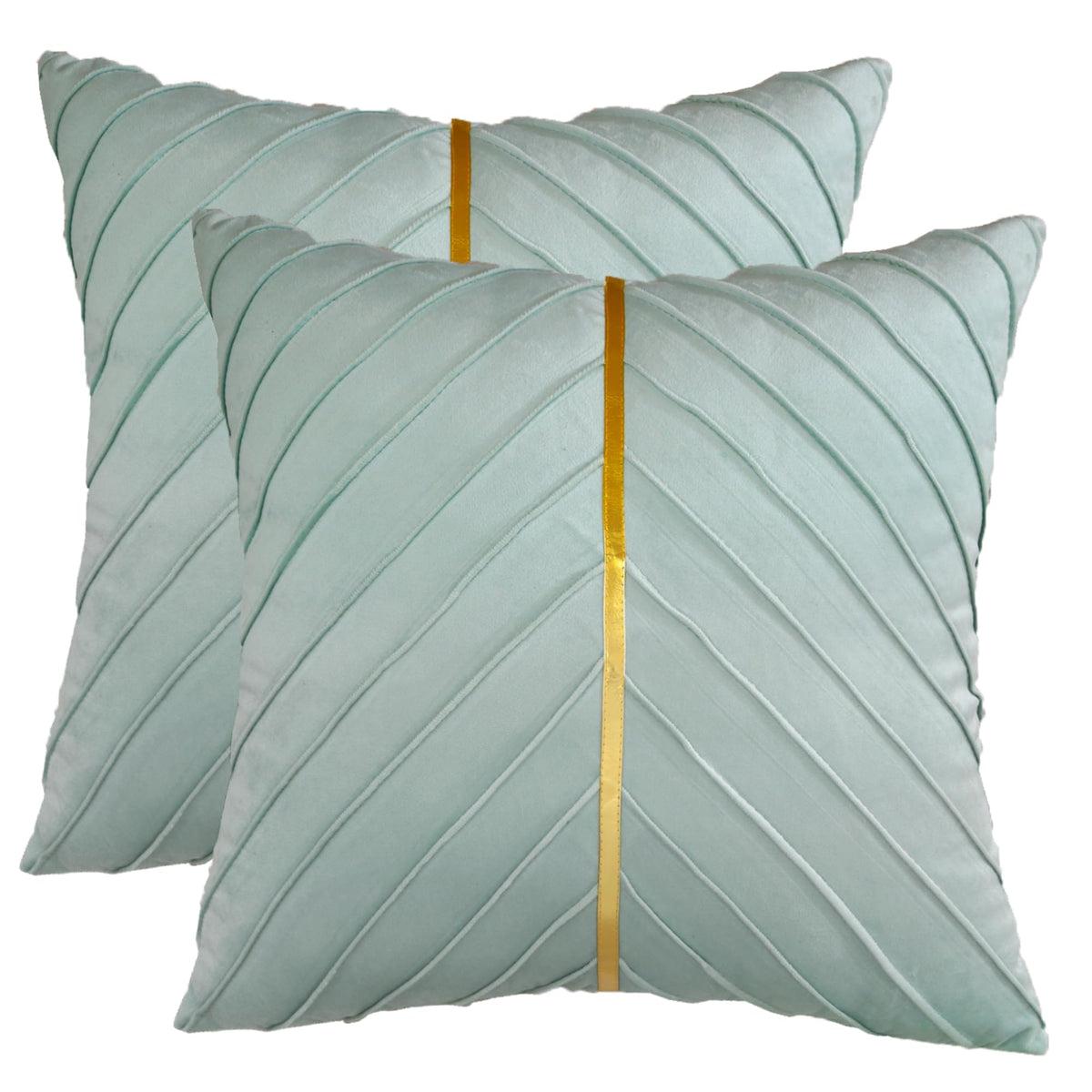 Velvet Throw Pillow Covers 18x18 Pack of 2 Gold Decor Olive Green