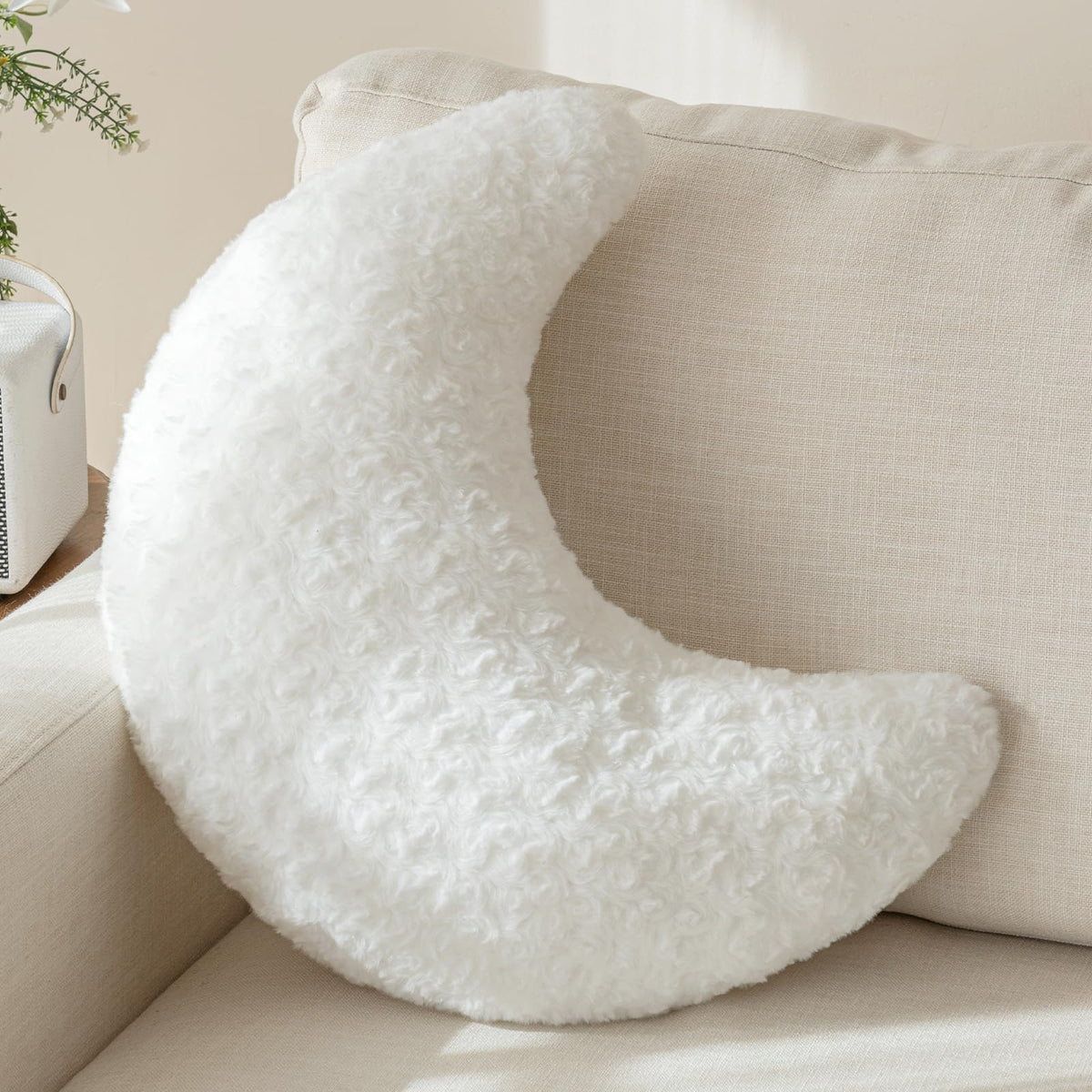 Moon Decorative Throw Pillow with Soft Plush, Lavender Purple, 14.9 Inches