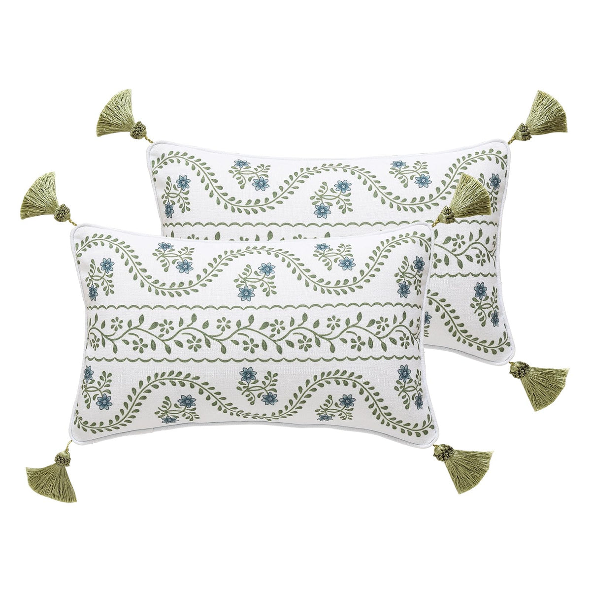 ISAENNE Vintage Elegant Linen Square Throw Pillow Cover,18"x18"-Albano A