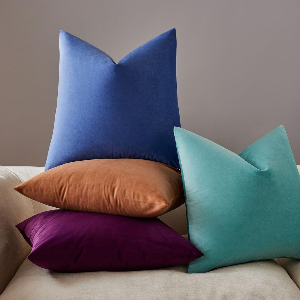 Velvet Throw Pillow Covers 18x18 for Couch Bed Sofa,Eggplant Purple