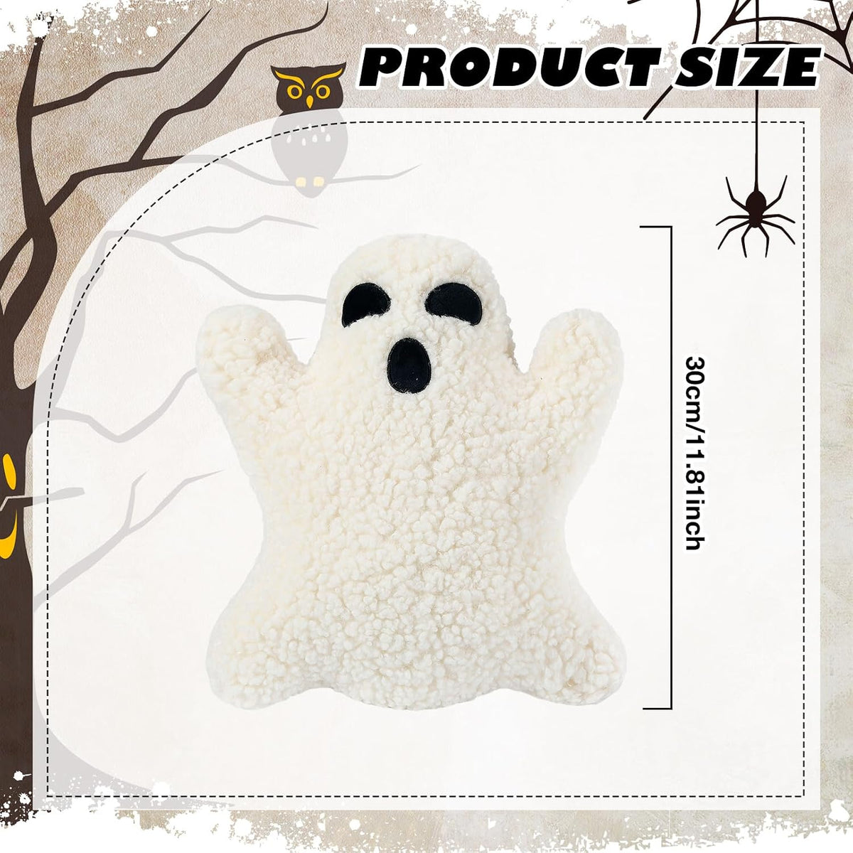 Shappy 3 Pcs Halloween Ghost Throw Pillows Cute Soft Decorative Pillows
