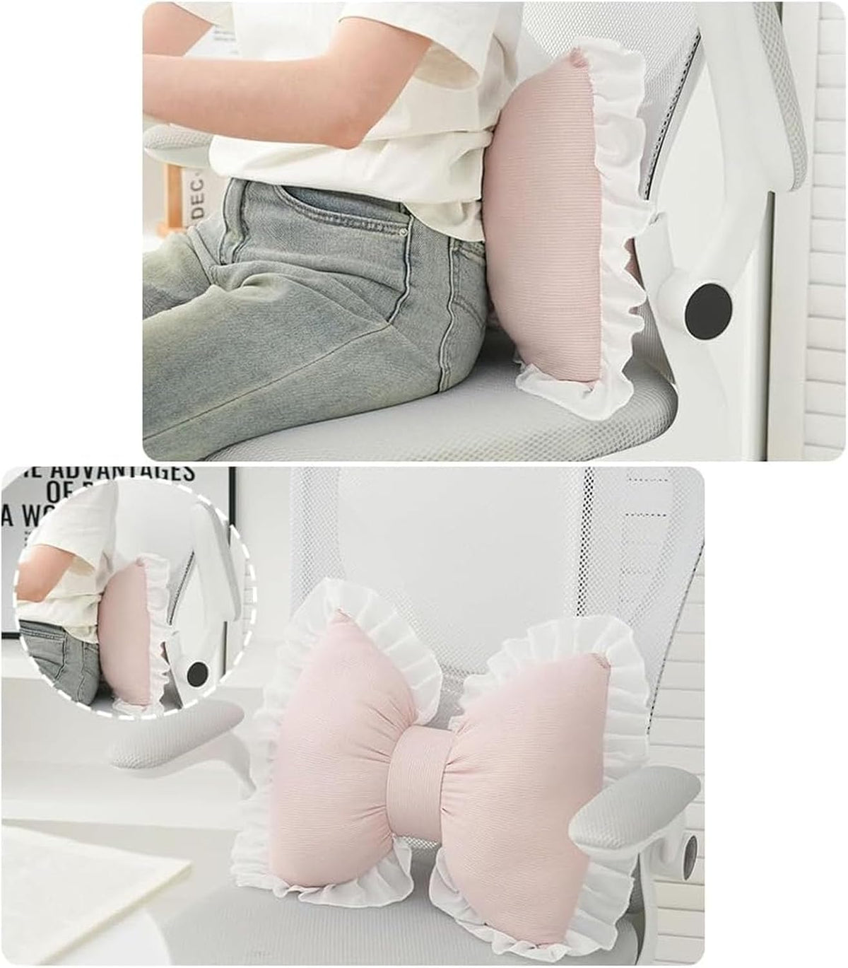 Bow Pillow Bow Shaped Pillow Decorative, Pink Bow Pillow Lace Bowknot Throw Pillow, Cute Bow Shaped Pillows for Sofa Couch Bed Living Room Bedroom