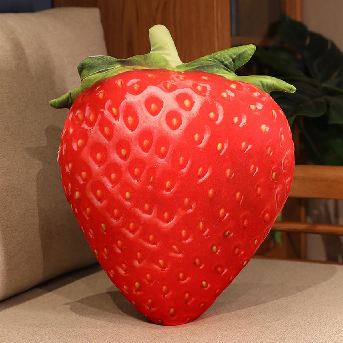 WAIUYIA Simulation Fruit Throw Pillow Kawaii Stuffed Fruit Plush Throw Pillow Decorative Cute Soft Fruit Plush Pillows Cushions for Bed Couch Chair Sofa Home Decor (Jackfruit)
