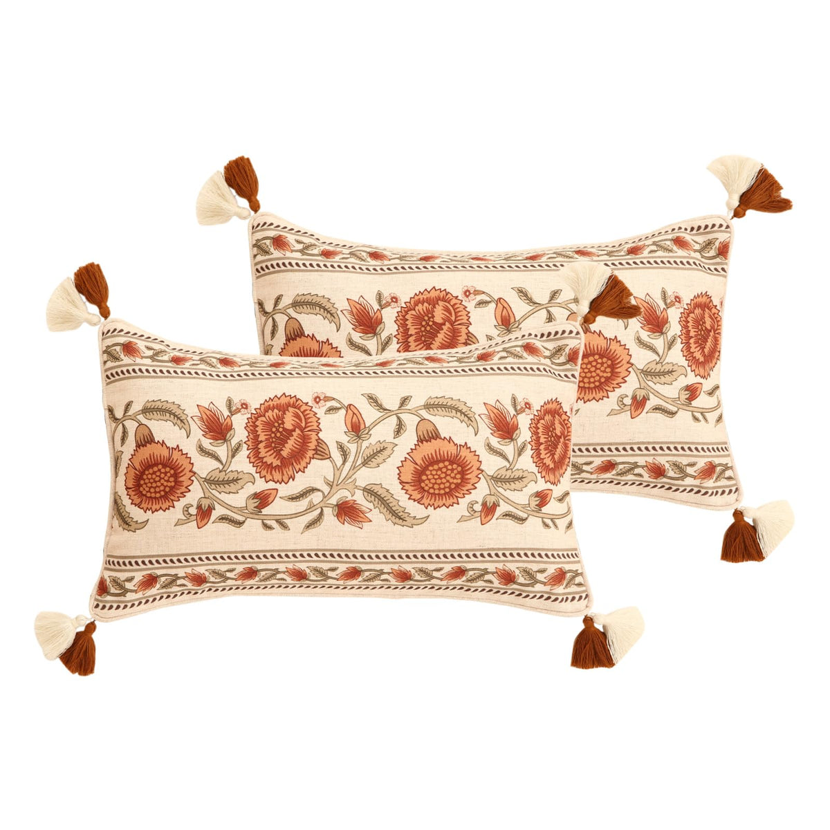 ISAENNE Vintage Elegant Linen Square Throw Pillow Cover,18"x18"-Albano A