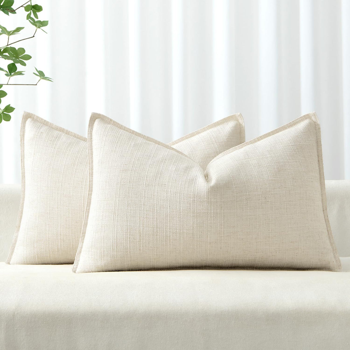 MIULEE Thick Textured Navy Blue Decorative Throw Pillow Covers 18x18 Inch