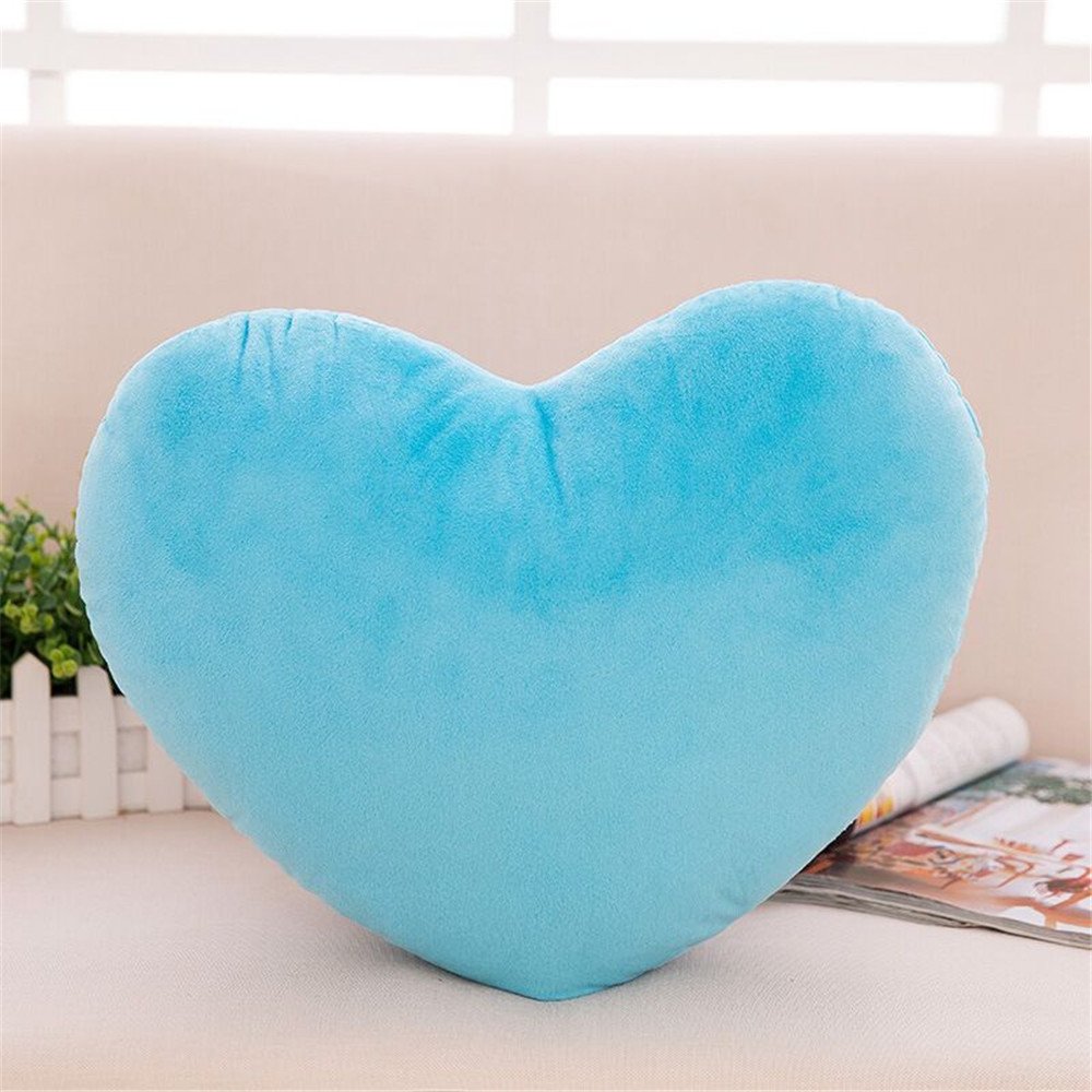 S_SSOY Plush Pillow Heart Shape Cushion Fluffy Throw Pillows Decorative Back Cushions for Friends Valentine's Day (Light Yellow)