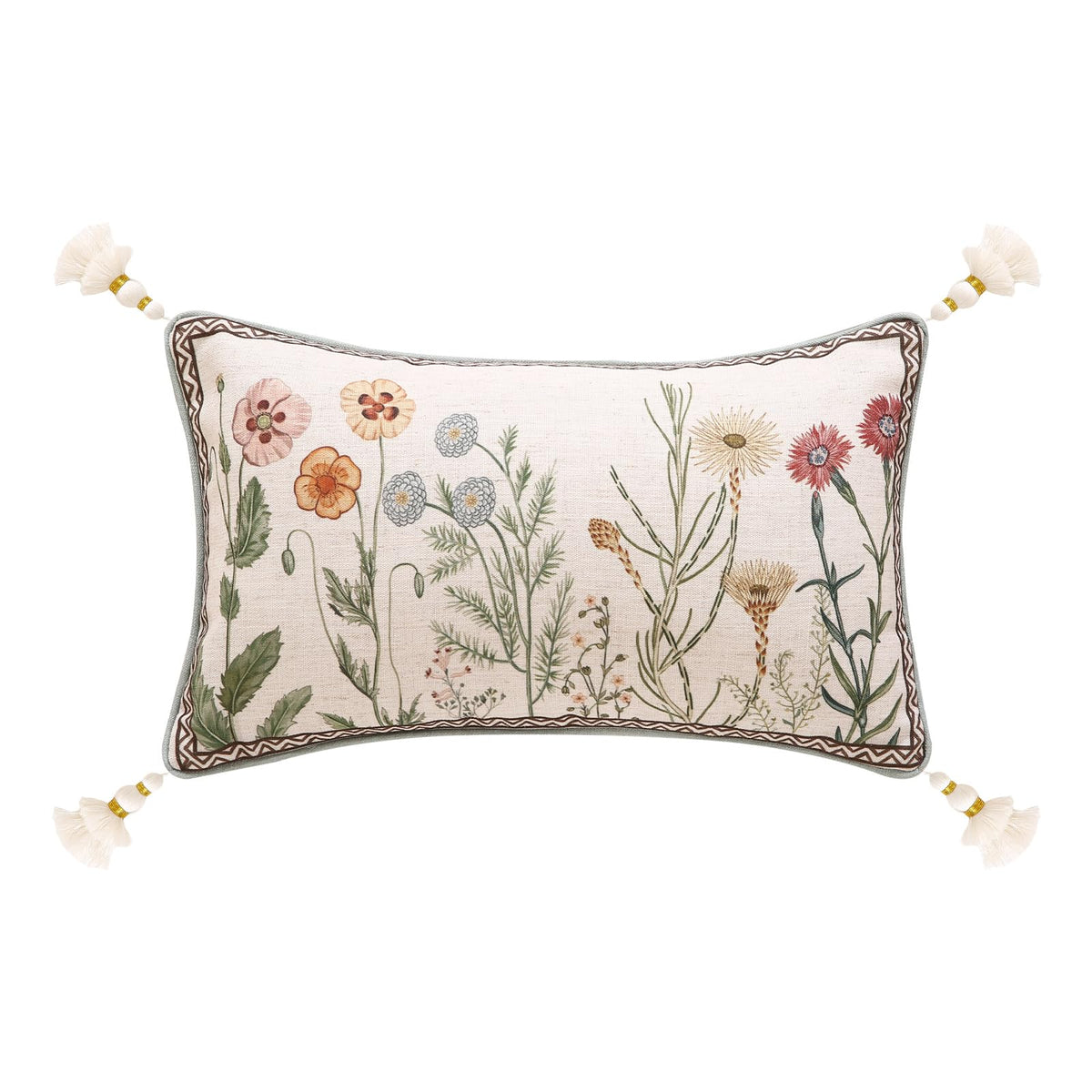 ISAENNE Vintage Elegant Linen Square Throw Pillow Cover,18"x18"-Albano A