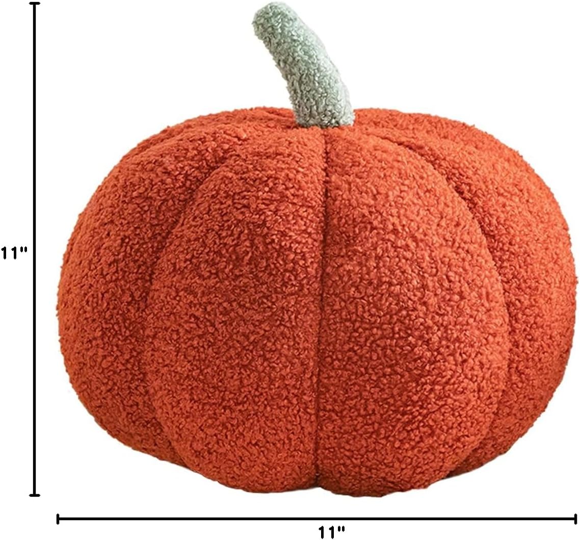 3D Simulated Pumpkin Pillow Plush Pillow Sofa Cushion (7.8inch, Red)